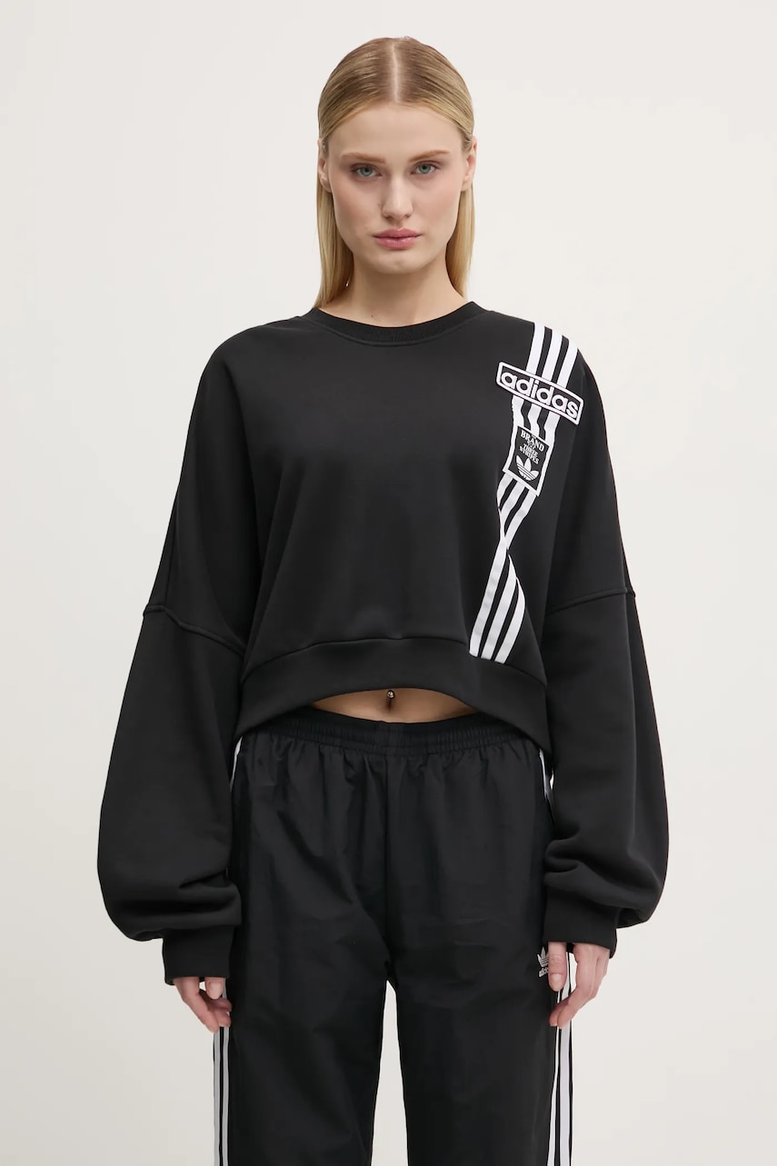 Μπλούζα adidas Originals Adibreak Cropped Sweatshirt χρώμα: μαύρο, JD0189