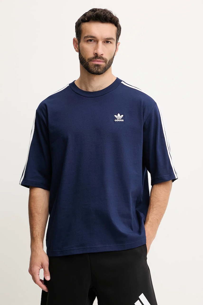 Βαμβακερό μπλουζάκι adidas Originals Adicolor ανδρικό, χρώμα: ναυτικό μπλε, JP1059