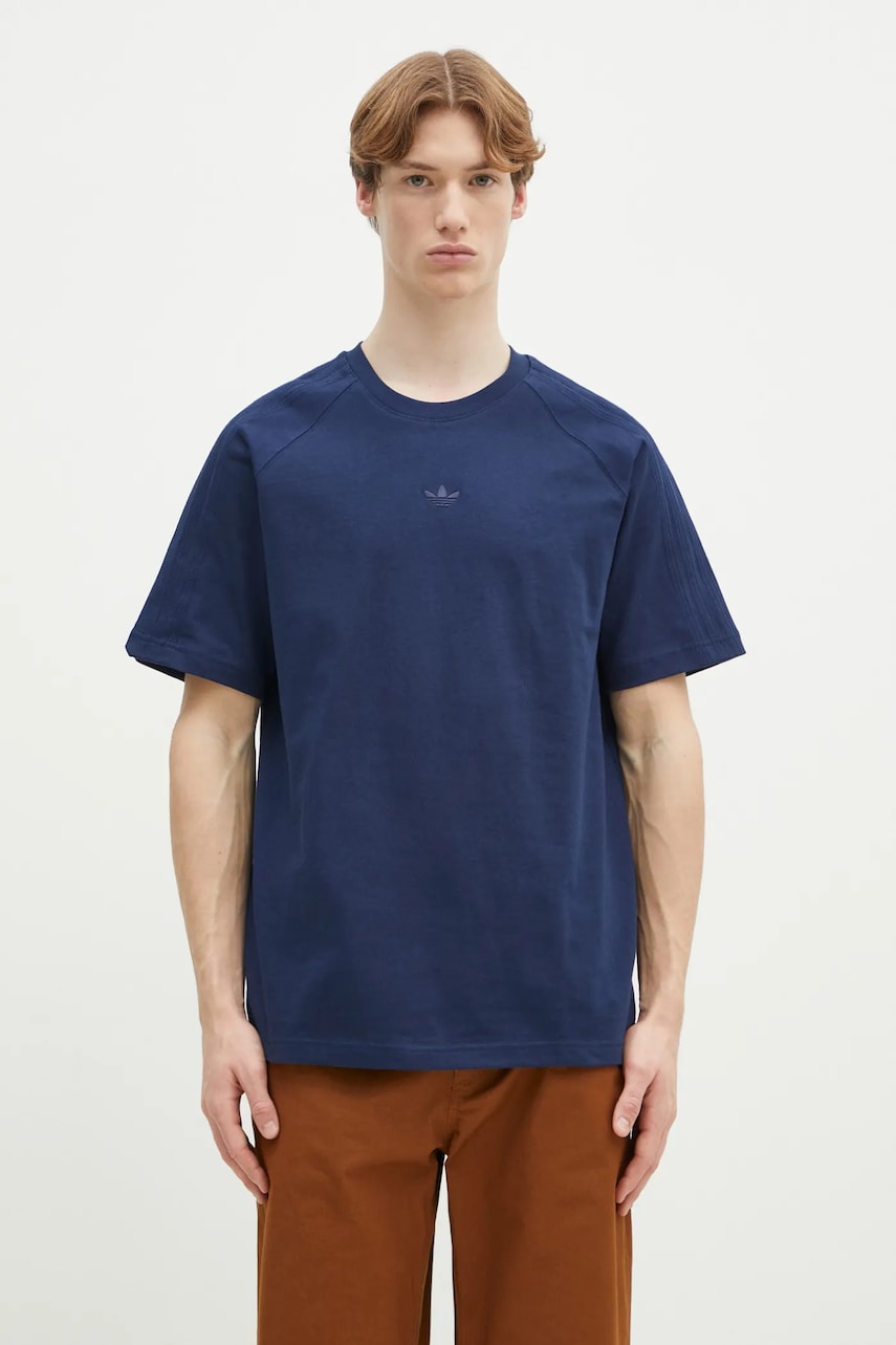 Βαμβακερό μπλουζάκι adidas Originals Essential ανδρικό, χρώμα: ναυτικό μπλε, JD3279
