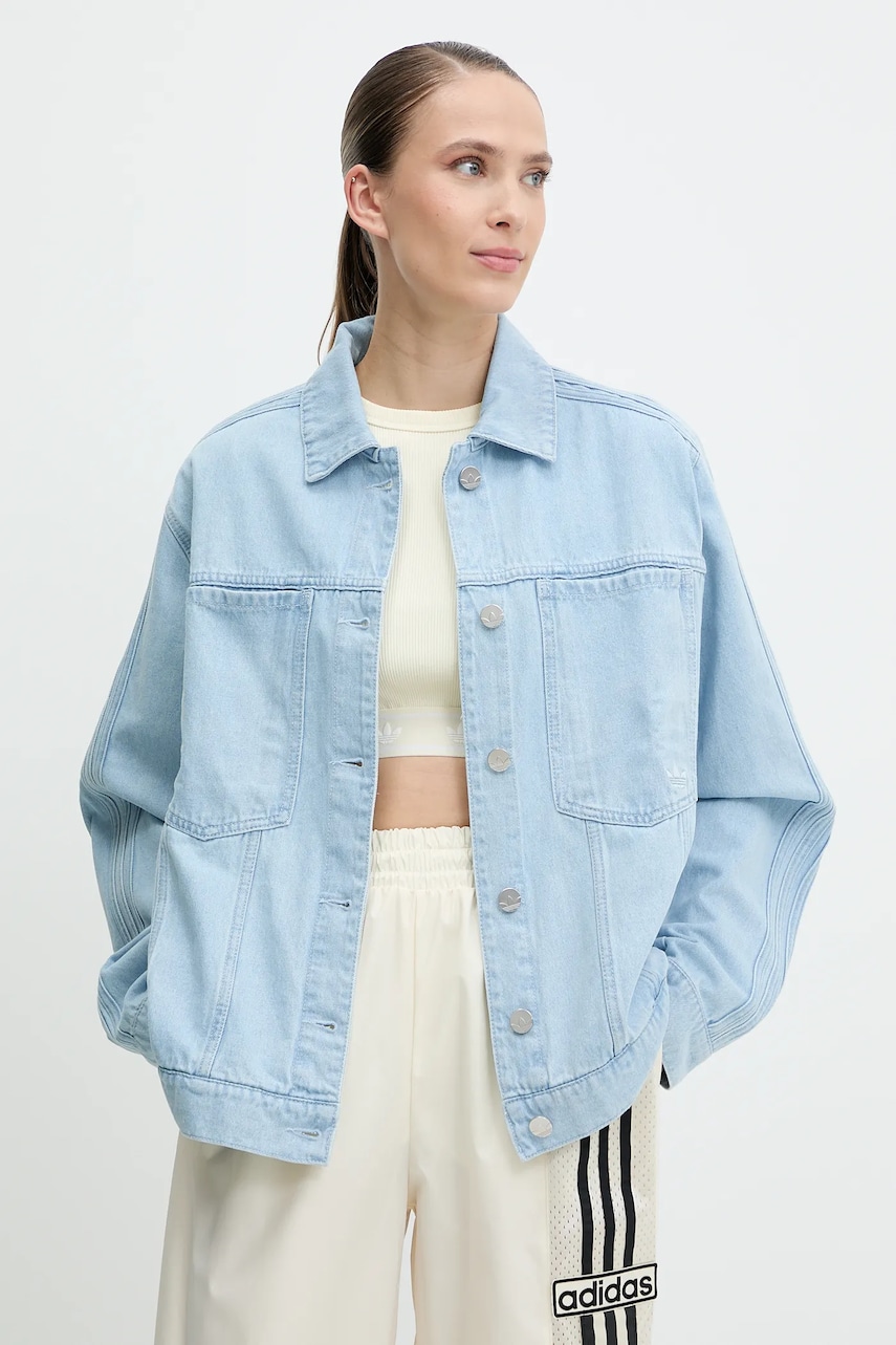 Τζιν μπουφάν adidas Originals Essential χρώμα: μπλε, JD4753