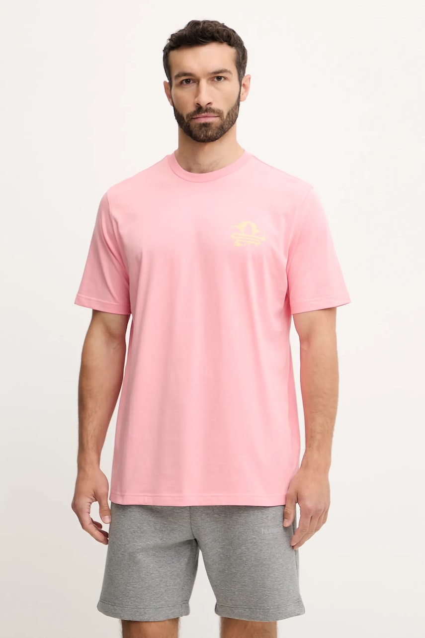 Βαμβακερό μπλουζάκι adidas Originals Graphic Tee ανδρικό, χρώμα: ροζ, KC4957