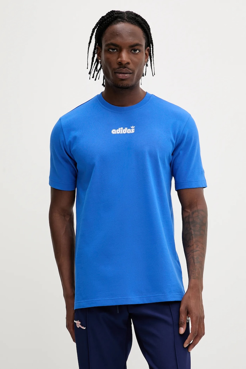 Βαμβακερό μπλουζάκι adidas Originals GRFX TEE ανδρικό, χρώμα: μοβ, JC8380