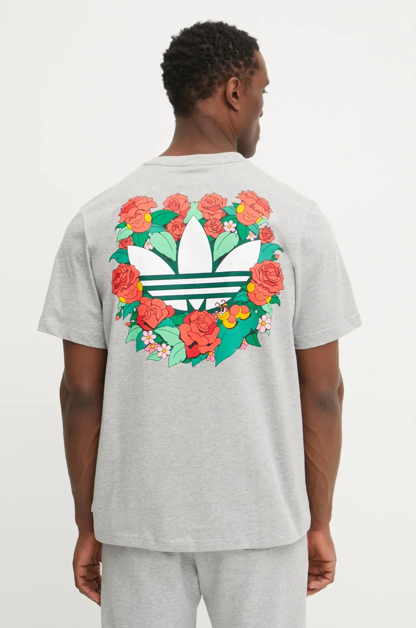 Βαμβακερό μπλουζάκι adidas Originals MBN TEE ανδρικό, χρώμα: γκρι, JN7031
