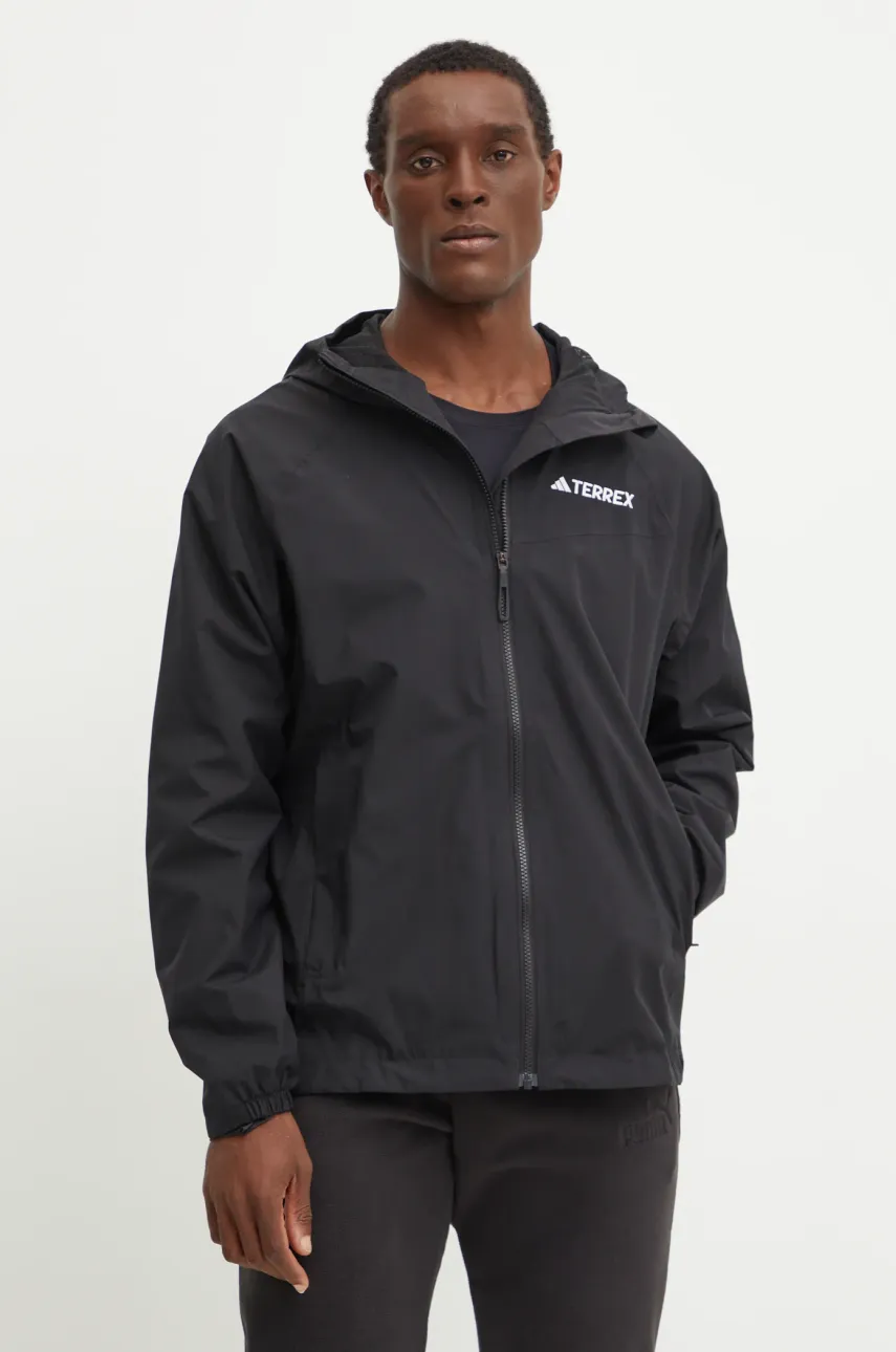 Αδιάβροχο μπουφάν adidas TERREX Multi ανδρικό, χρώμα: μαύρο, JN8804