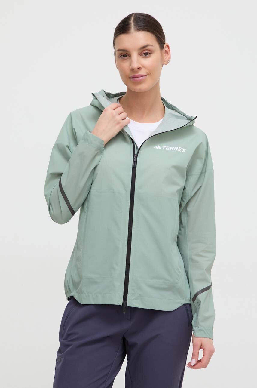 Αδιάβροχο μπουφάν adidas TERREX Xperior Light TERREX Xperior Light χρώμα: πράσινο IK7830
