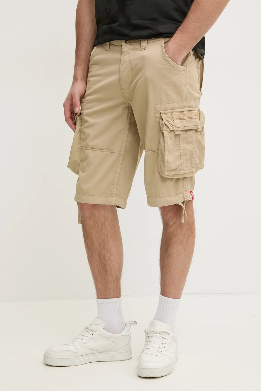 Βαμβακερό σορτσάκι Alpha Industries Alpha Industries Jet Short 191200 159 χρώμα: μπεζ