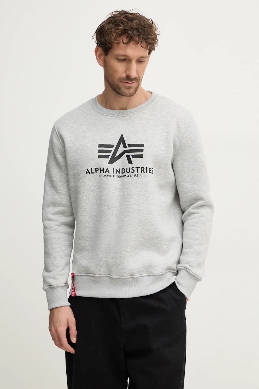 Μπλούζα Alpha Industries Bluza Alpha Industries Basic 178302 17 χρώμα: γκρι