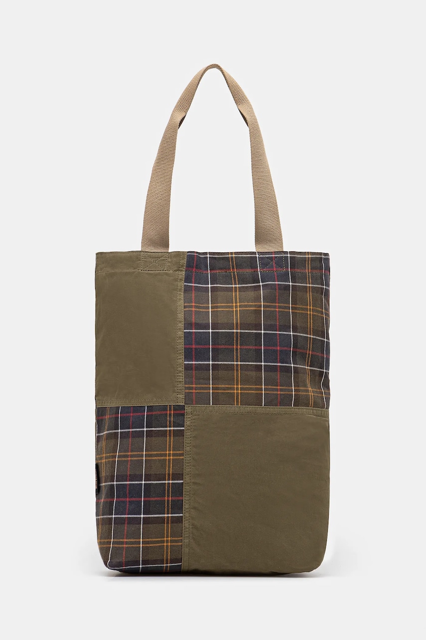 Τσάντα Barbour Barbour Transport Patchwork Tote Bag χρώμα: πράσινο, UBA0741