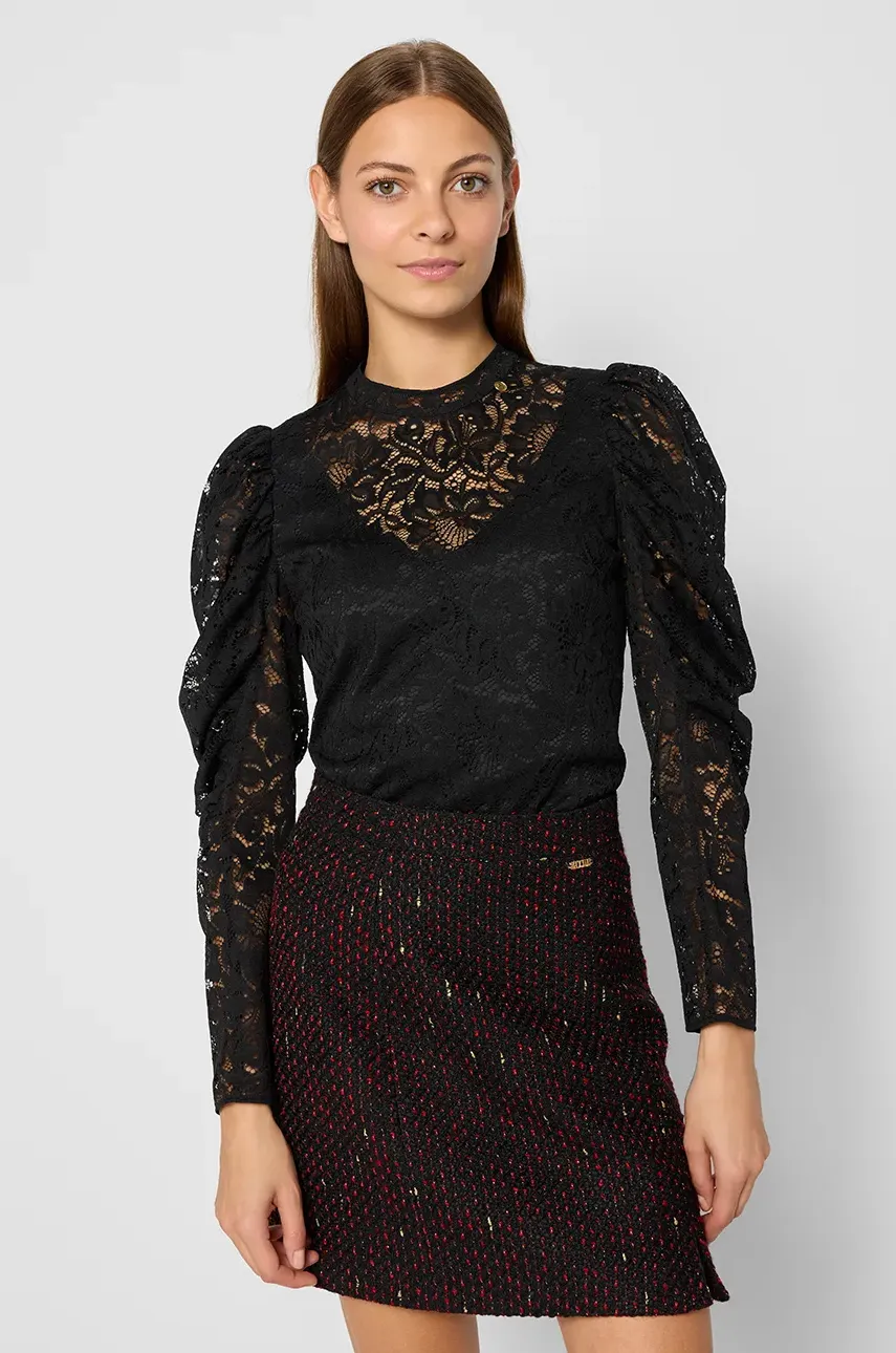 Φούστα Bizuu MILLET χρώμα: μαύρο, SPODNICA MILLET_CZARNY_AW24