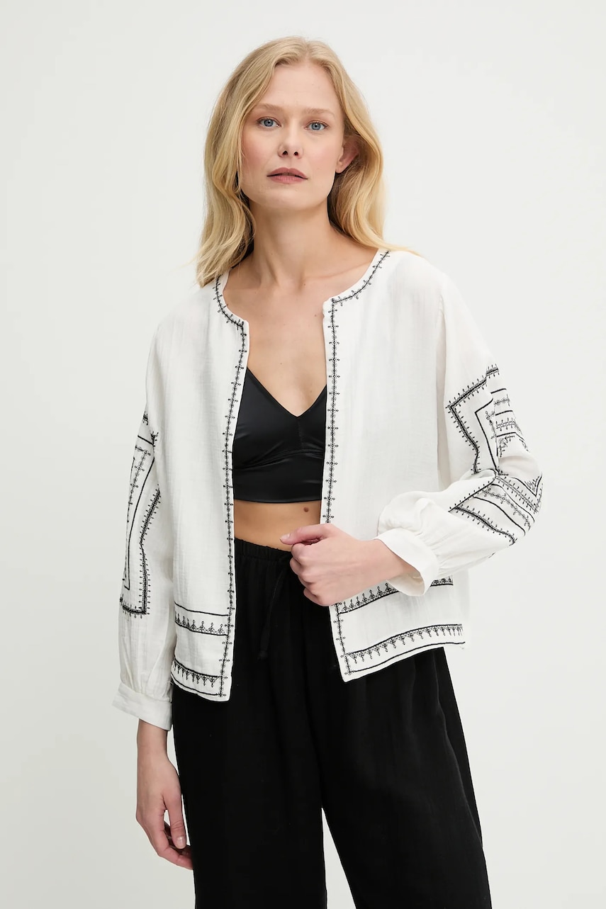 Βαμβακερό blazer Answear Lab χρώμα: άσπρο
