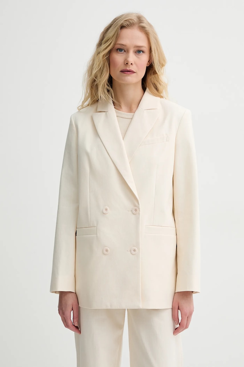 Βαμβακερό blazer A.P.C. veste lucy χρώμα: μπεζ, COHFU.F03212