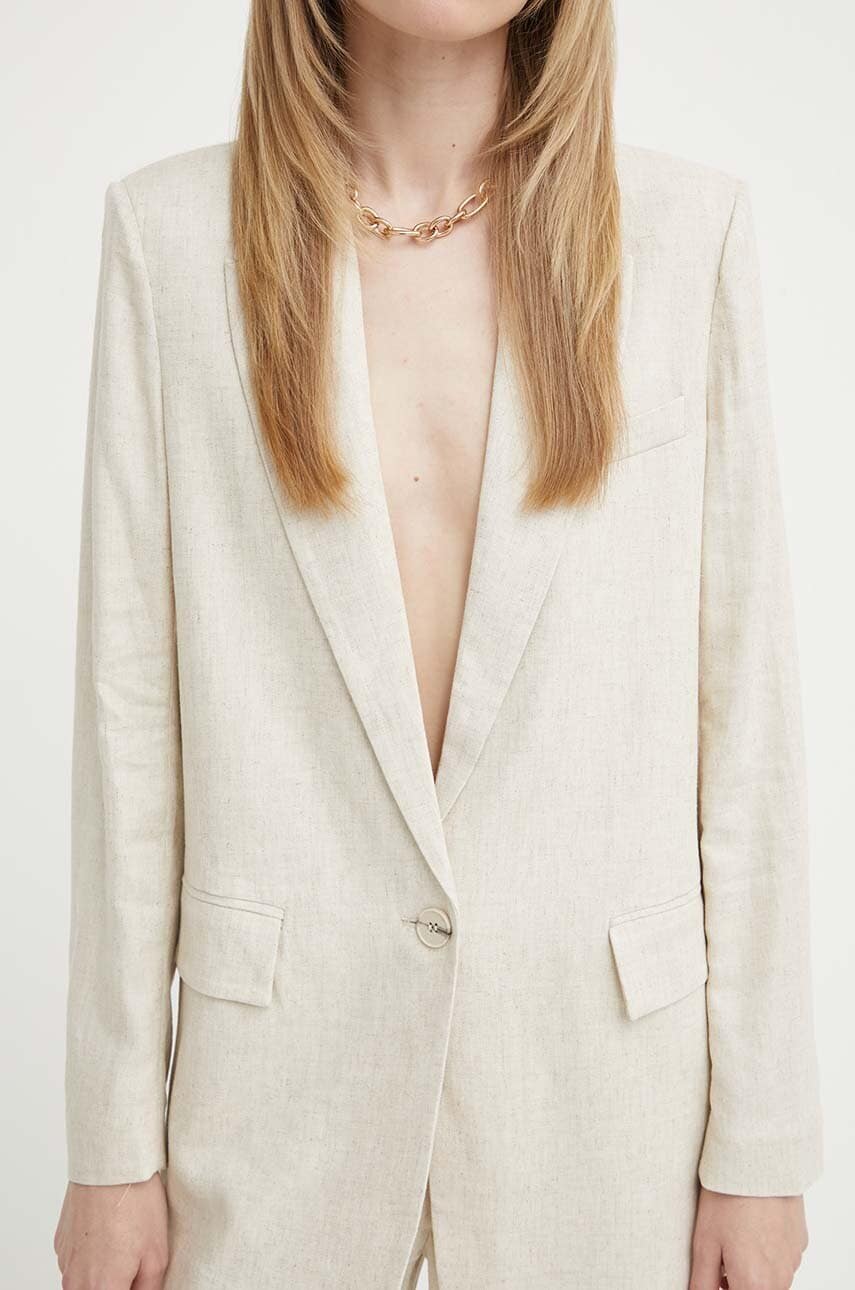 Blazer με μείγμα λινών Bruuns Bazaar OxalisBBFreida blazer χρώμα: μπεζ, BBW3938