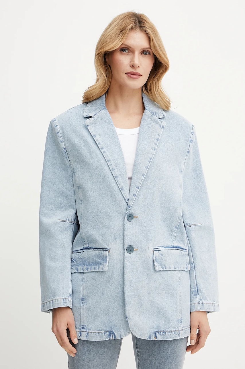 Βαμβακερό blazer Liu Jo χρώμα: μπλε, UA5210 D4854