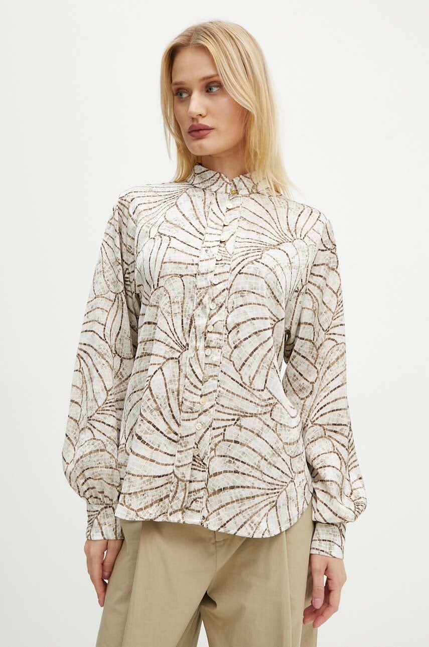 Πουκάμισο Bruuns Bazaar AcaciaBBMeras shirt χρώμα: μπεζ, BBW4179