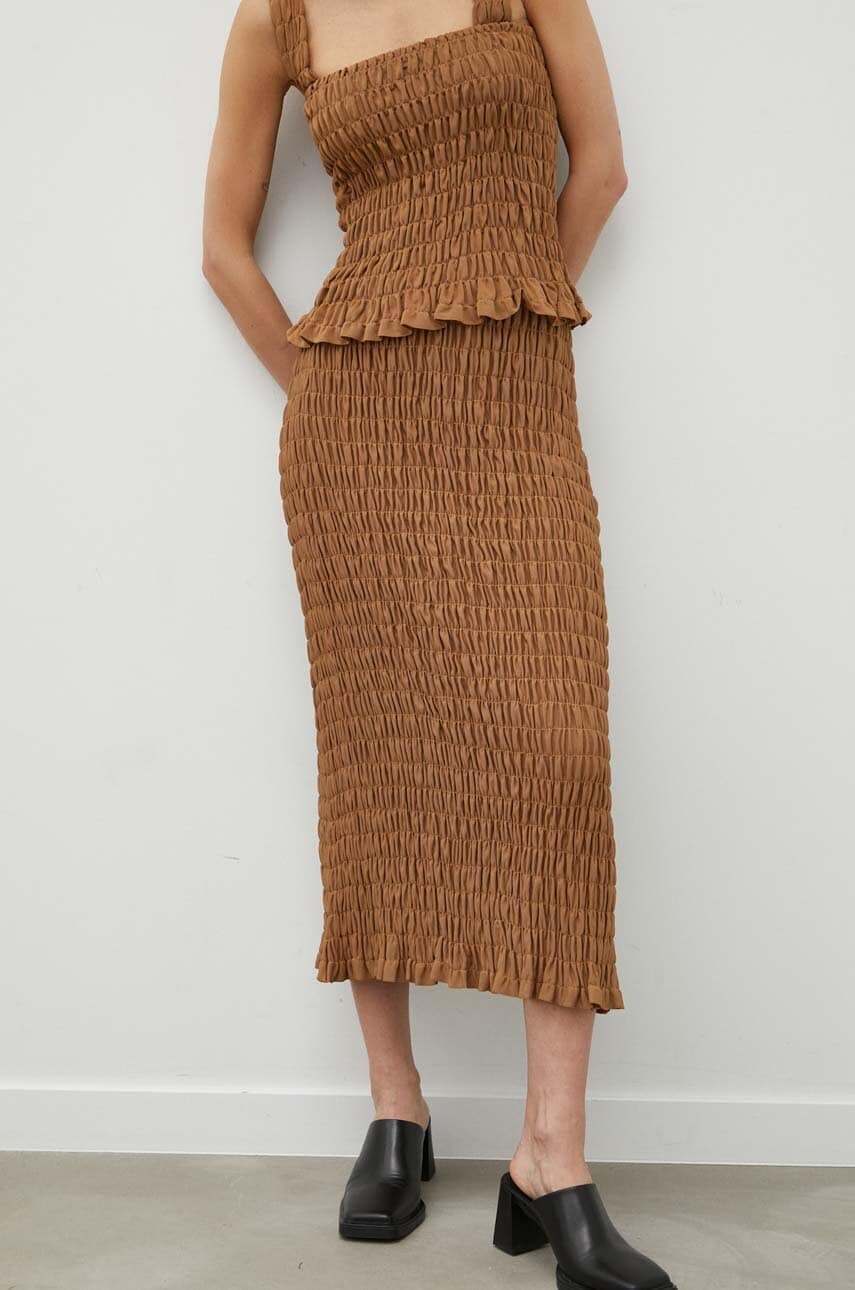Φούστα By Malene Birger χρώμα: καφέ