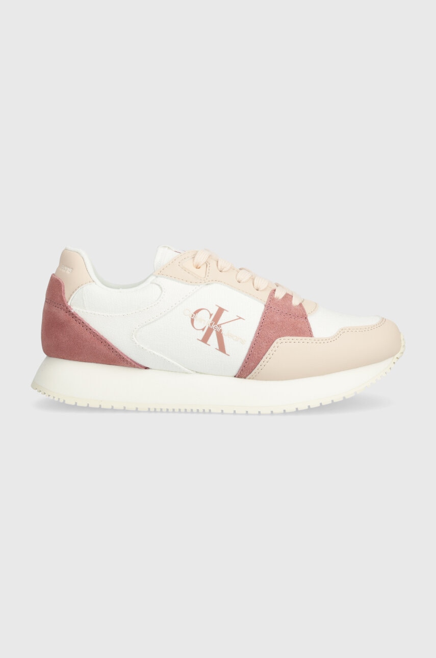 Αθλητικά Calvin Klein Jeans RUNNER LOW LACE MIX ML BTW RUNNER LOW LACE MIX ML BTW χρώμα: ροζ YW0YW01436