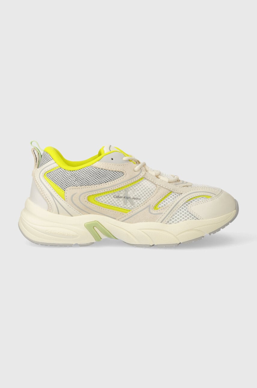Αθλητικά Calvin Klein Jeans YW0YW00891 RETRO TENNIS SU-MESH W RETRO TENNIS SU-MESH WN χρώμα: μπεζ F30 YW0YW00891