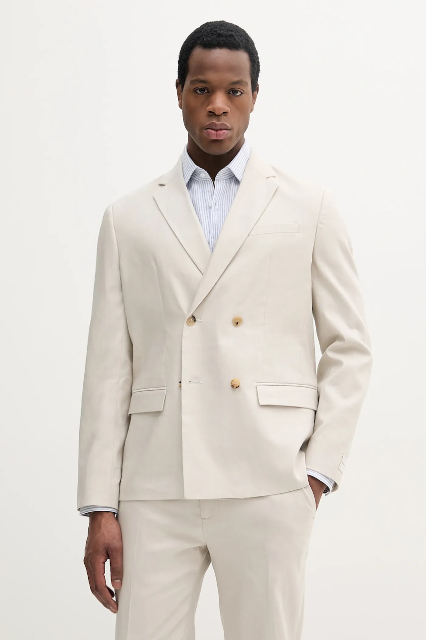 Σακάκι Calvin Klein χρώμα: μπεζ, K10K114481