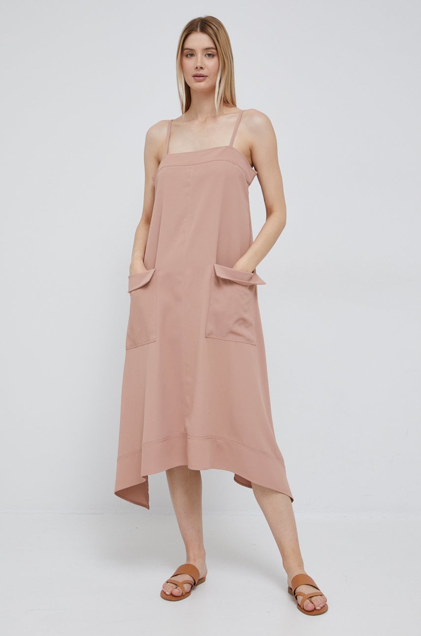 Φόρεμα DKNY χρώμα: μαύρο