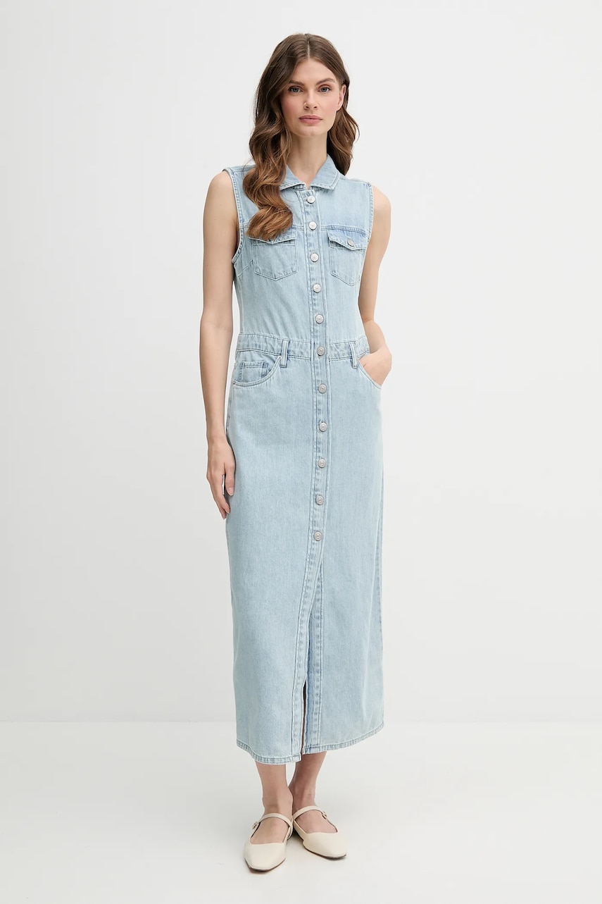 Φόρεμα Dkny χρώμα: μπλε, DJ5D9058