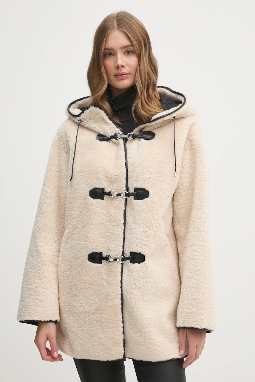 Μπουφάν Dkny χρώμα: μπεζ, DLEMFV50