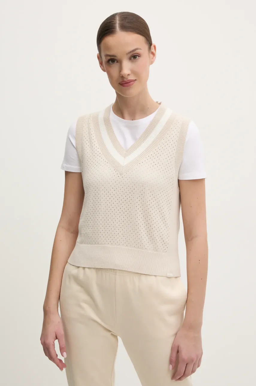 Βαμβακερό πουλόβερ Dkny χρώμα: μπεζ, DP5R6021
