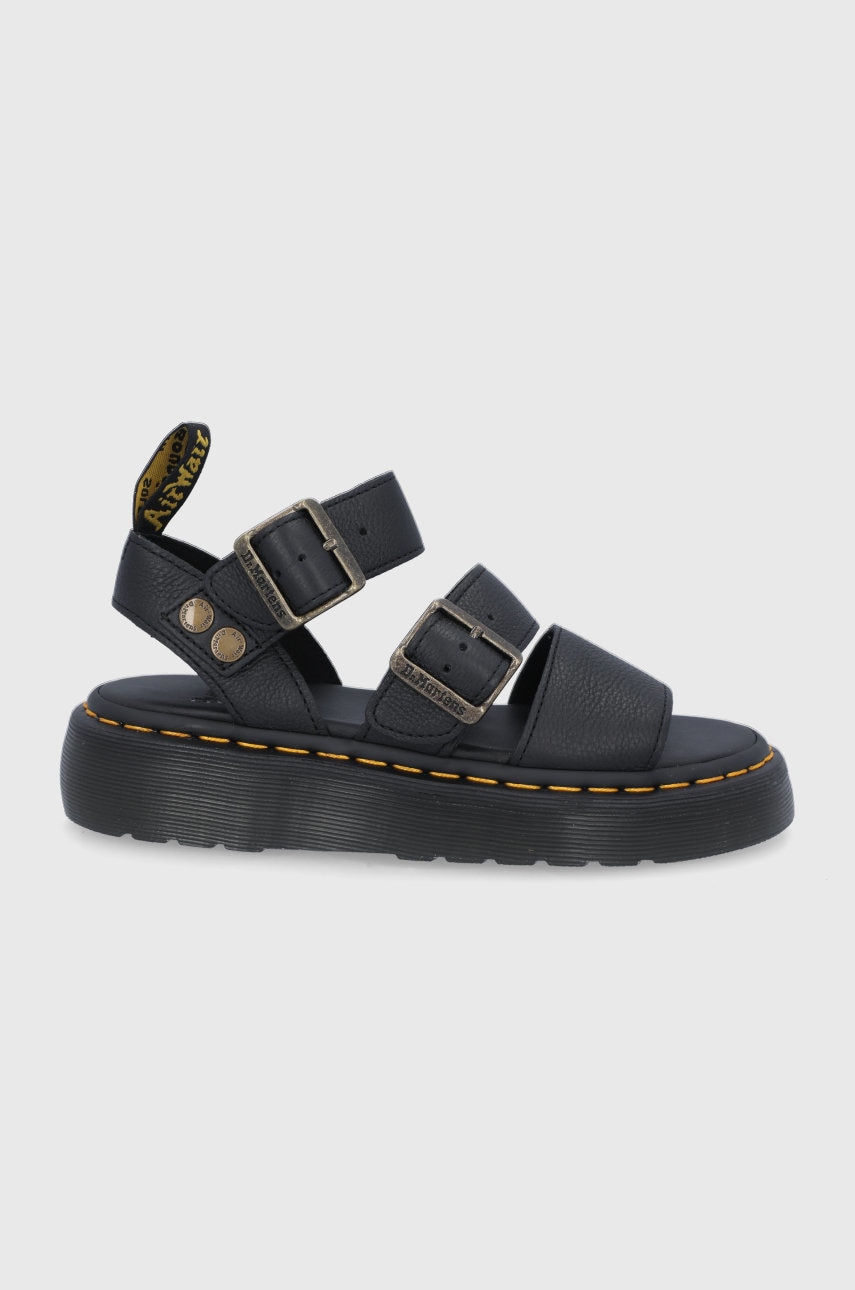 Δερμάτινα σανδάλια Dr. Martens Gryphon Quad γυναικεία, χρώμα: μαύρο