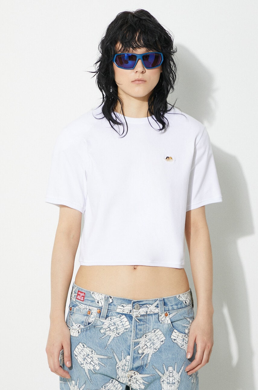 Μπλουζάκι Fiorucci Angel Patch Padded Cropped T-Shirt χρώμα: άσπρο, M01FPTSH095CJ03WH01