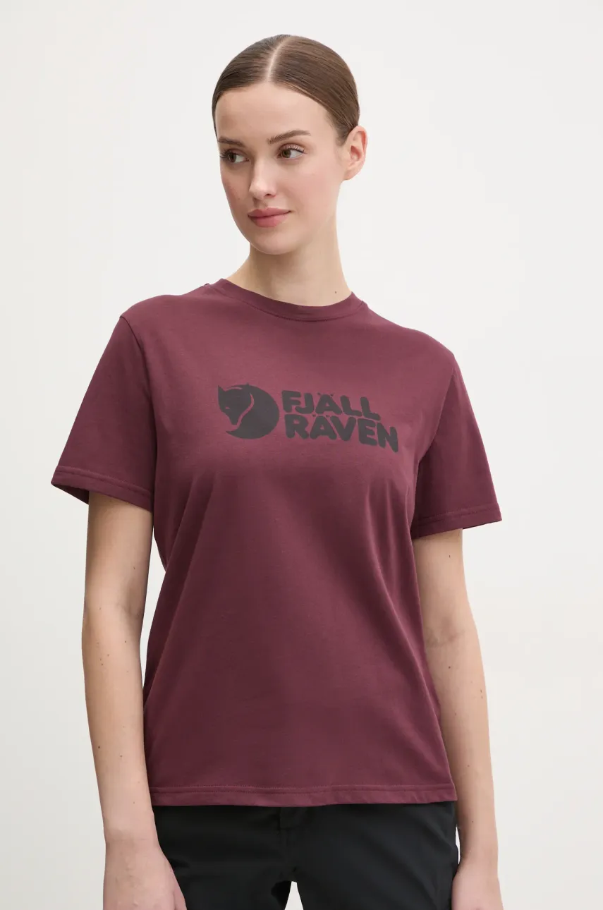 Αθλητικό μπλουζάκι Fjallraven Fjällräven Logo χρώμα: μπορντό, F87146