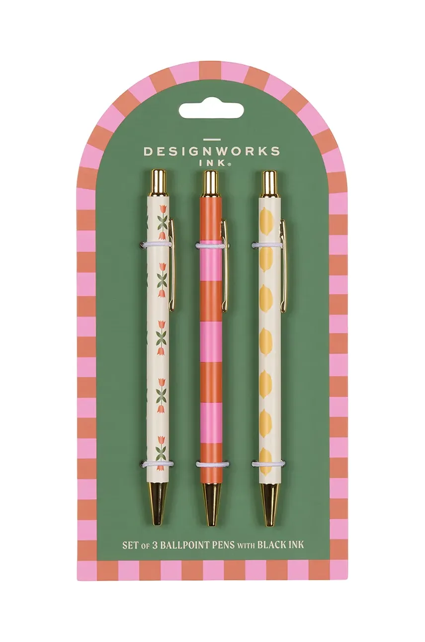 Σετ στυλό Flower, Stripe, Lemon 3-pack χρώμα: πολύχρωμο