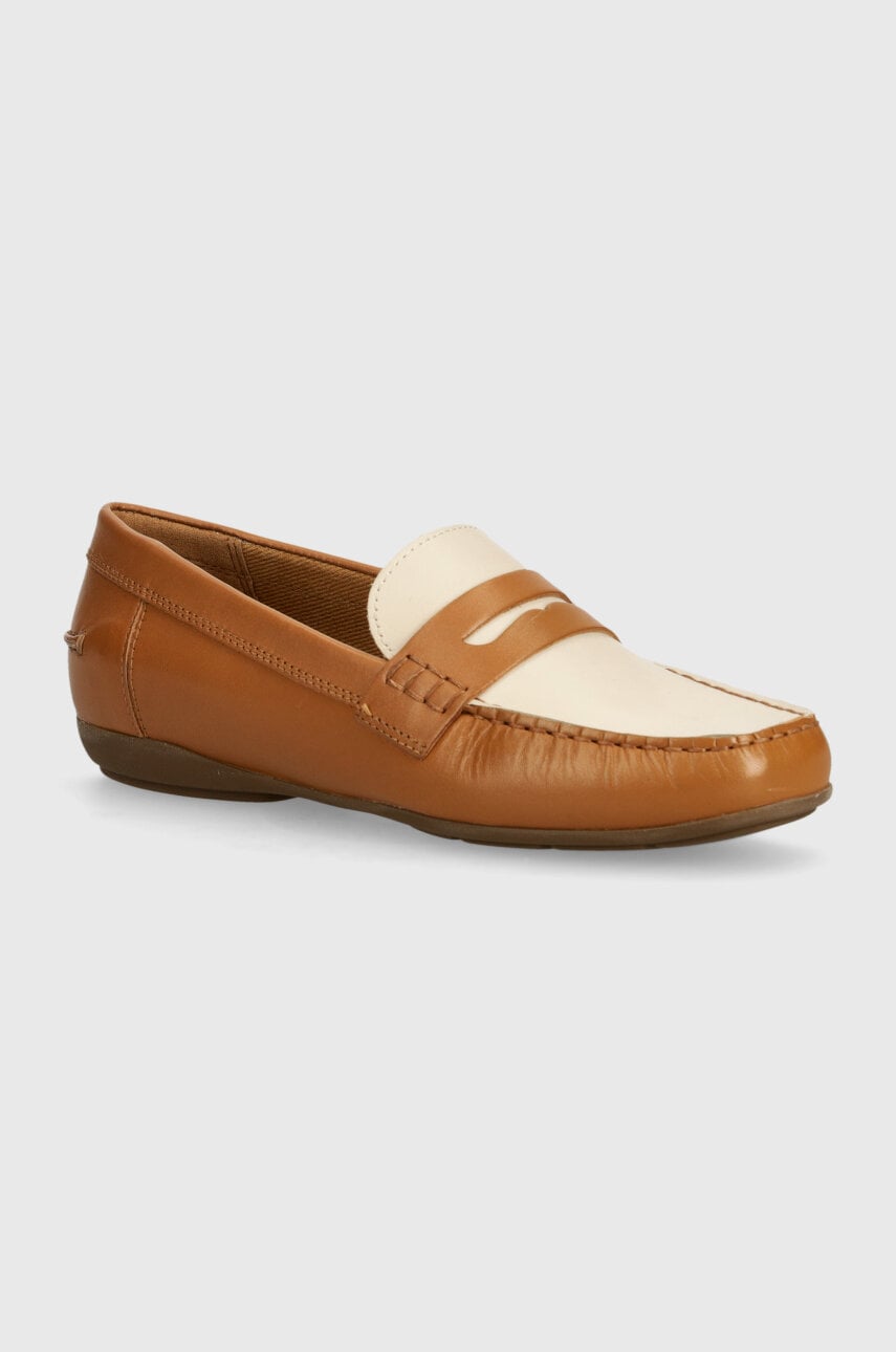 Δερμάτινα μοκασίνια Geox D ANNYTAH MOC A χρώμα: καφέ, D25BMA 00043 C5F5V