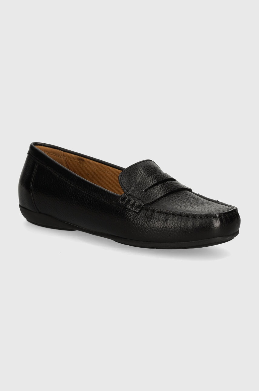 Δερμάτινα μοκασίνια Geox D ANNYTAH MOC χρώμα: μαύρο, D46BMA 00046 C9999