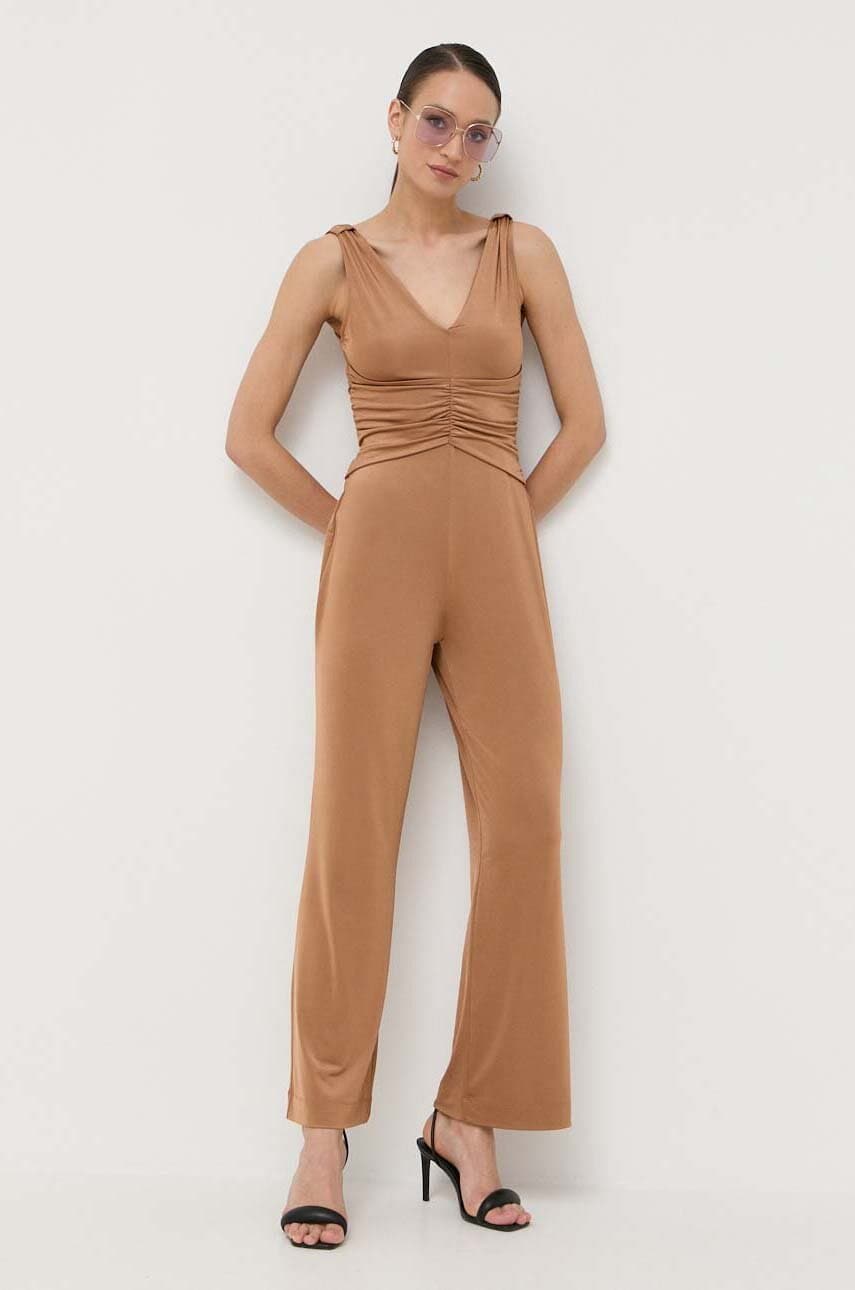 Φούστα από μείγμα μαλλιού Guess χρώμα: μπεζ