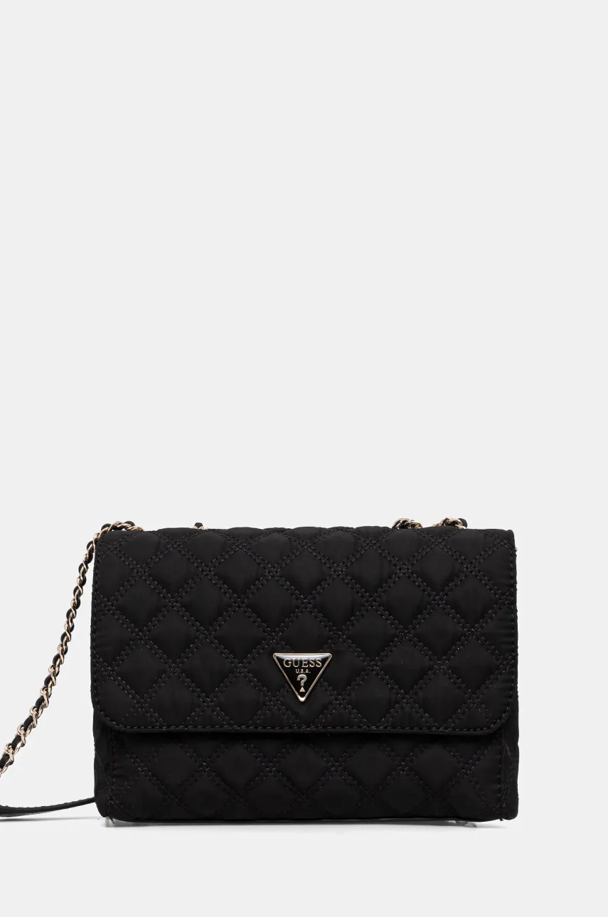 Τσάντα Guess GIULLY χρώμα: μαύρο, HWYQ87 48200