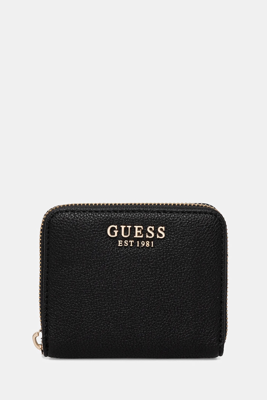 Πορτοφόλι Guess LAUREL χρώμα: μαύρο, SWBG85 00137