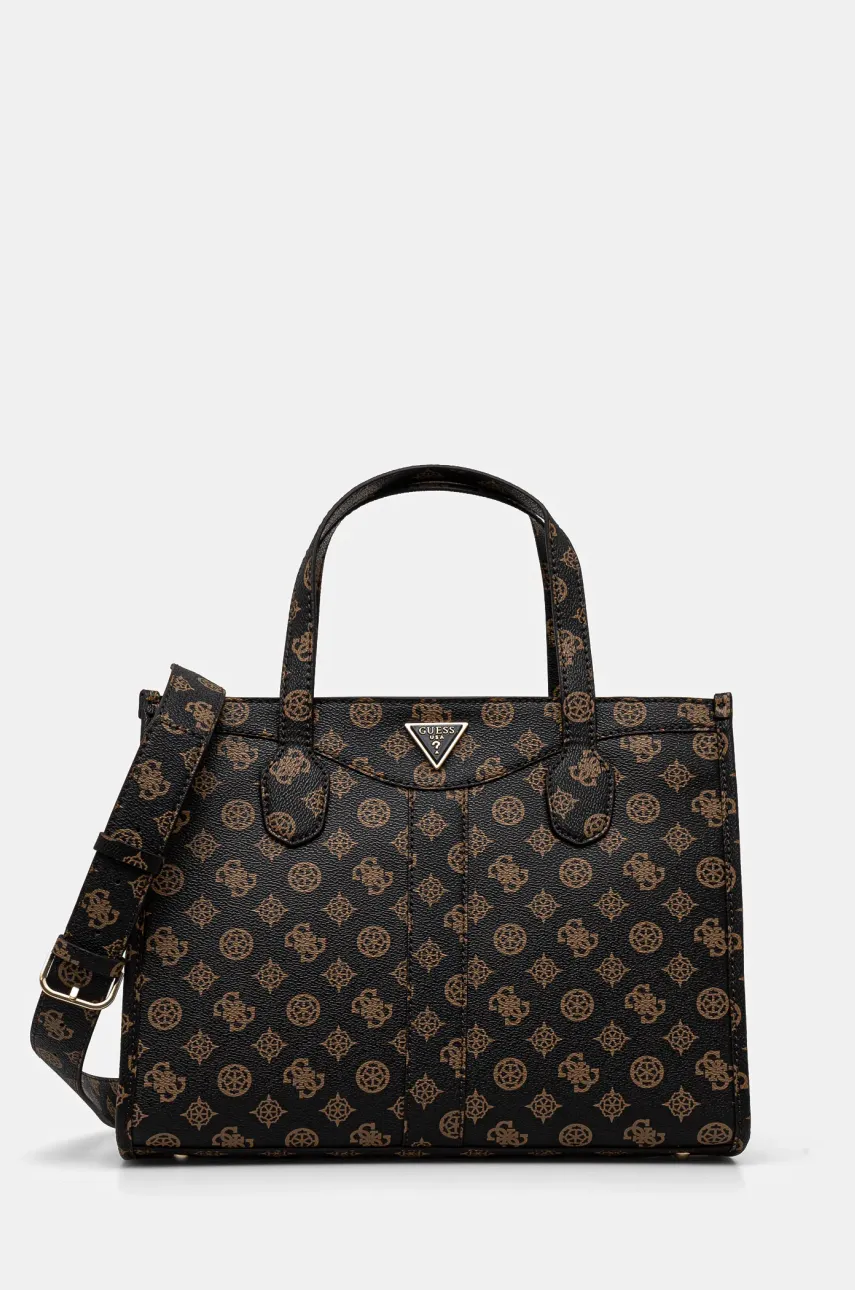 Τσάντα Guess SILVANA χρώμα: καφέ, HWPP86 65220