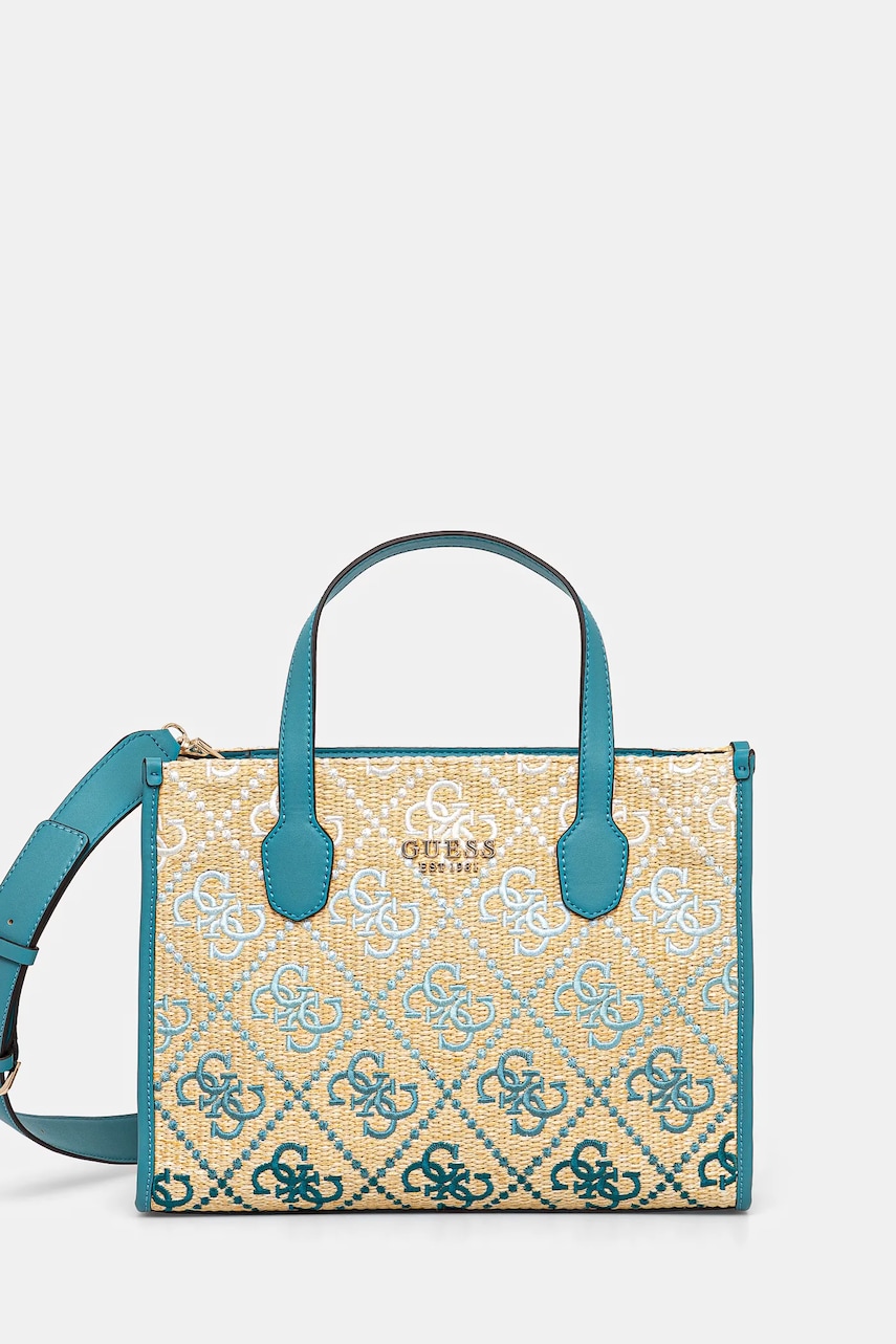 Τσάντα Guess SILVANA χρώμα: μπεζ, HWSW86 65220