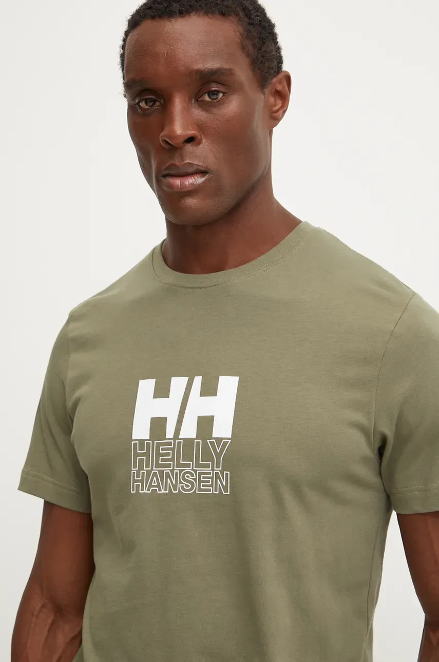 Βαμβακερό μπλουζάκι Helly Hansen CORE GRAPHIC ανδρικό, χρώμα: μαύρο, 53936