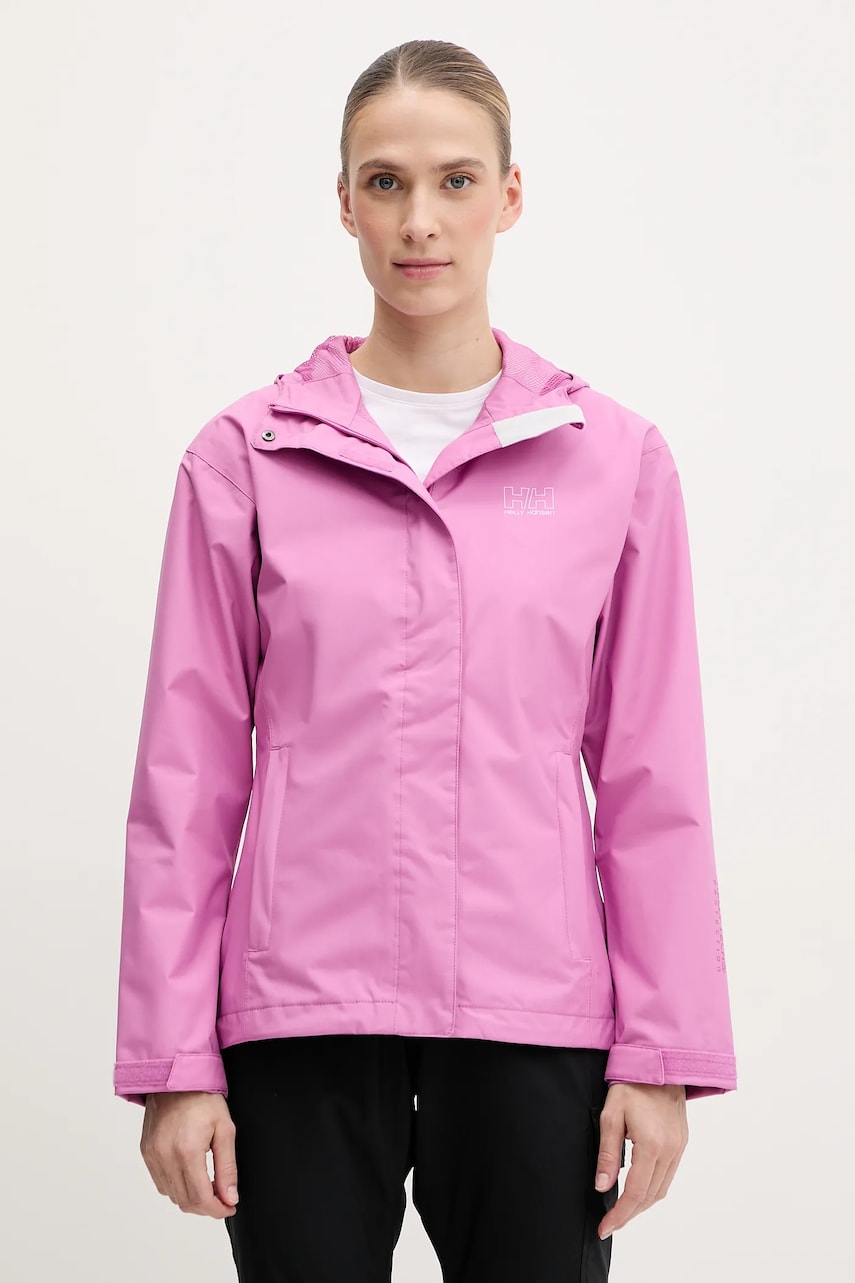 Αδιάβροχο μπουφάν Helly Hansen Seven γυναικείο, χρώμα: μοβ, 62066