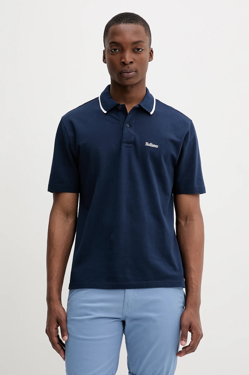 Πόλο Hollister Co. χρώμα: ναυτικό μπλε, KI324-5199
