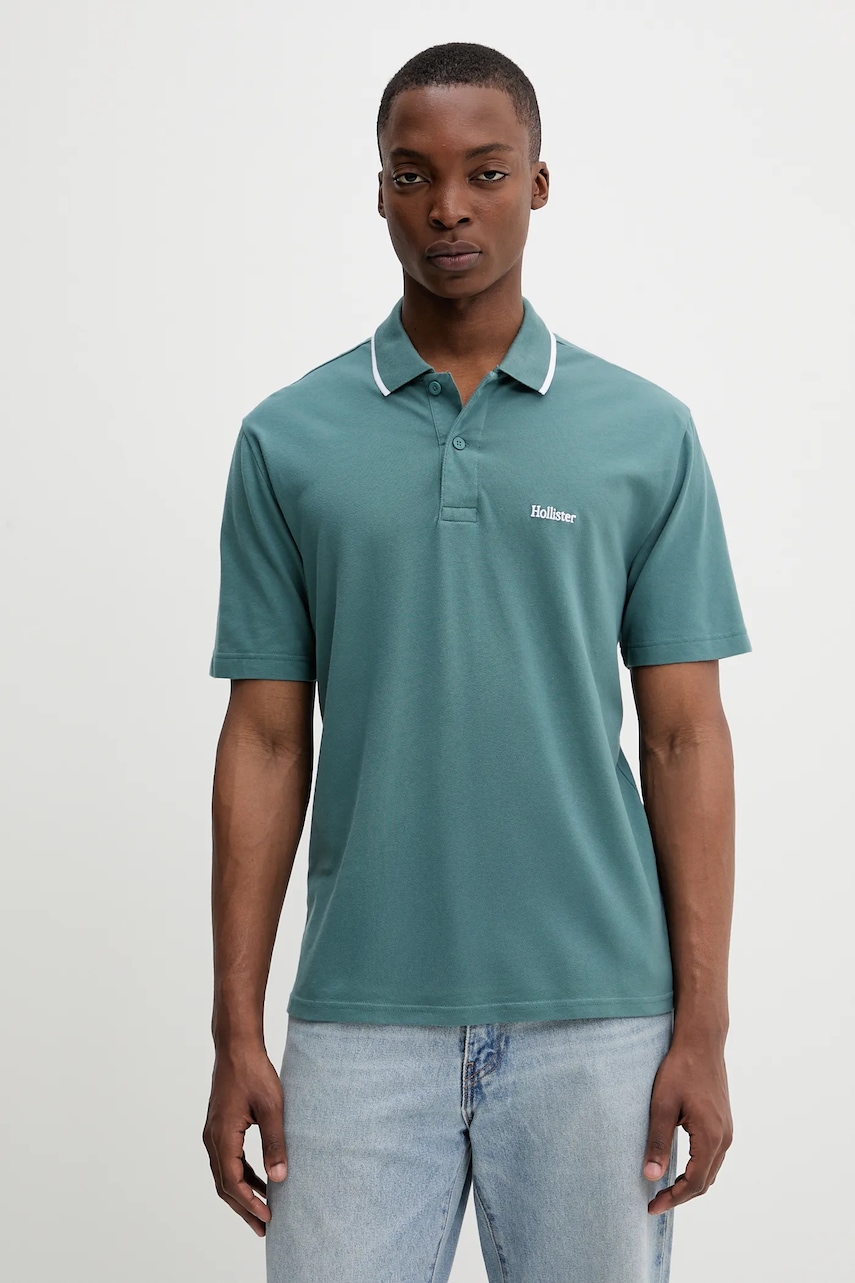 Πόλο Hollister Co. χρώμα: πράσινο, KI324-5199