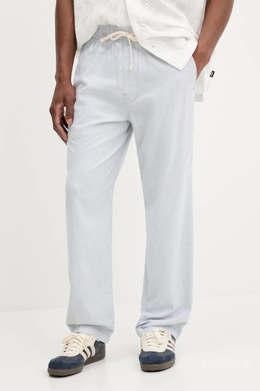 Παντελόνι με λινό μείγμα Hollister Co. χρώμα: μπλε, KI330-5039
