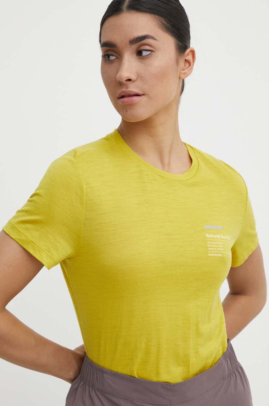Αθλητικό μπλουζάκι Icebreaker Merino 150 Tech Lite III Natural Run Club 2.0 χρώμα: πράσινο, IB0A56YHA861