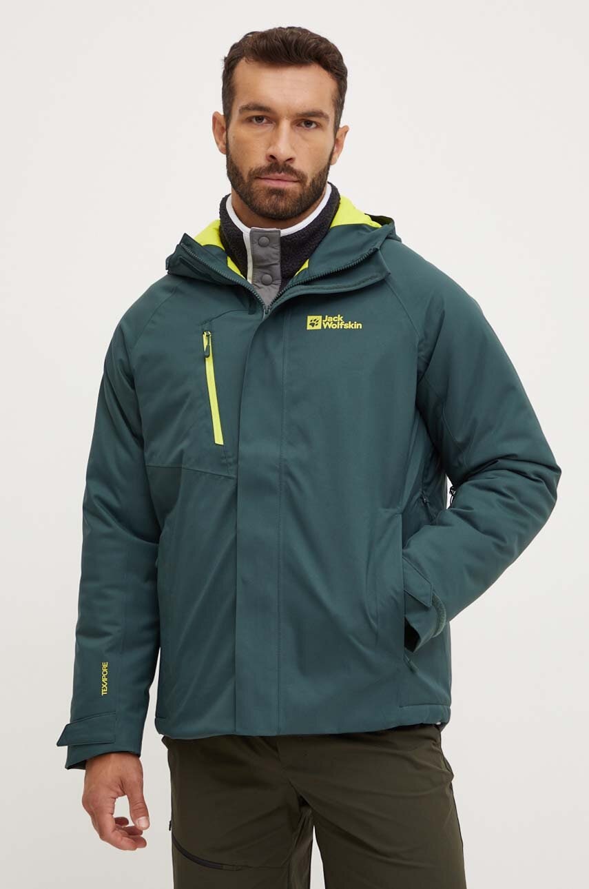 Μπουφάν Jack Wolfskin Troposphere χρώμα: πράσινο