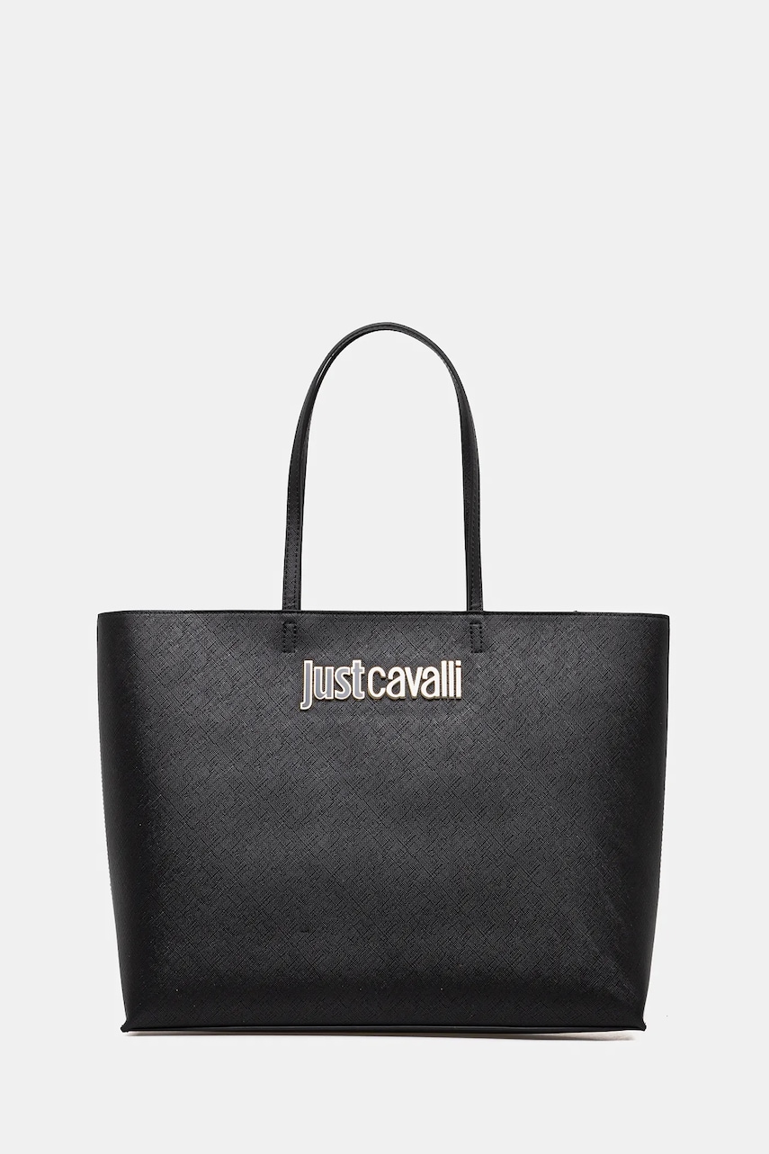 Τσάντα Just Cavalli χρώμα: μαύρο, 78RA4BB9 ZS766
