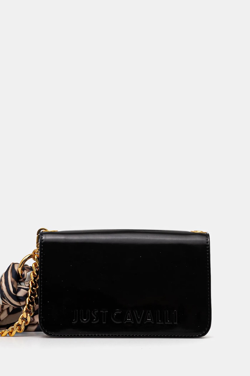 Τσάντα Just Cavalli χρώμα: μαύρο, 78RA4BH7 ZSB86