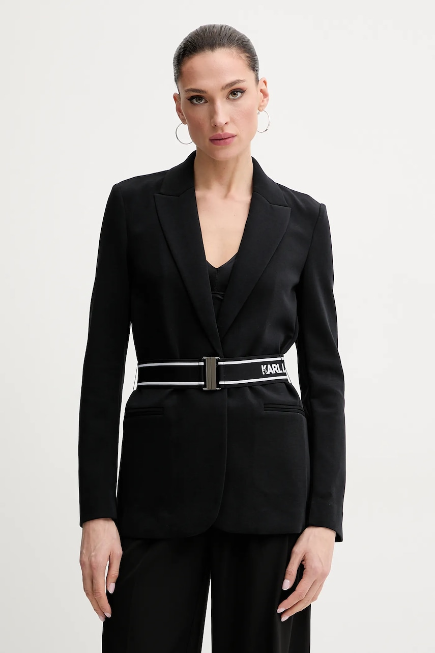 Σακάκι Karl Lagerfeld χρώμα: μαύρο, A2W20014