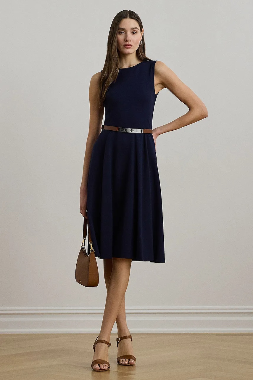 Φόρεμα Lauren Ralph Lauren χρώμα: ναυτικό μπλε, 200973402