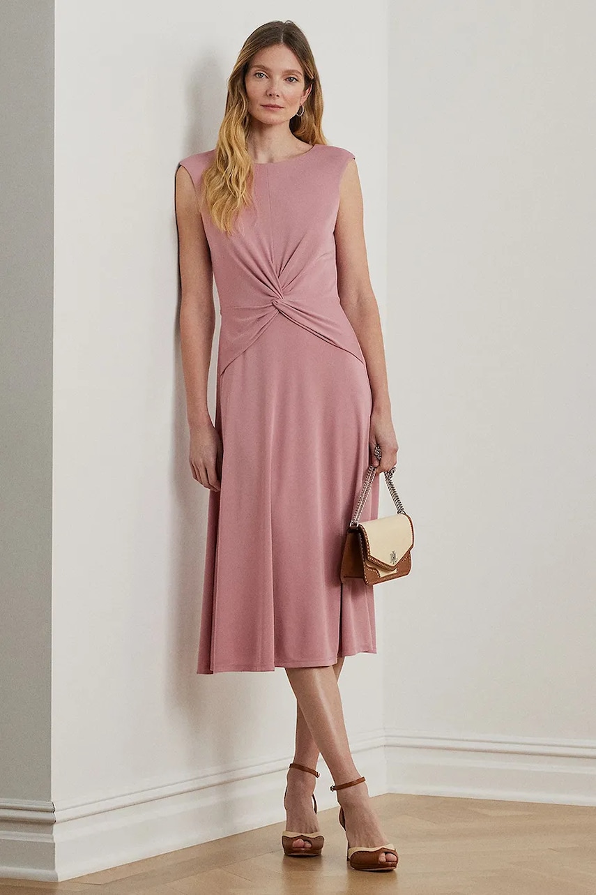 Φόρεμα Lauren Ralph Lauren χρώμα: ναυτικό μπλε, 250872090
