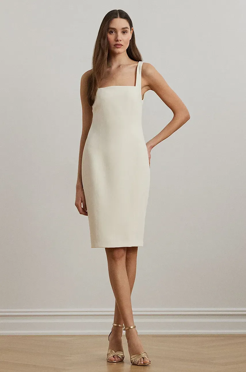 Φόρεμα Lauren Ralph Lauren χρώμα: μπεζ, 253963610